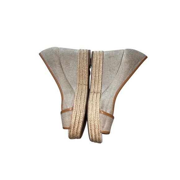 TORY BURCH Plata Royal MAJORCA Platform Wedge Peep Toe Sandals 39/9 - Picture 8 of 13